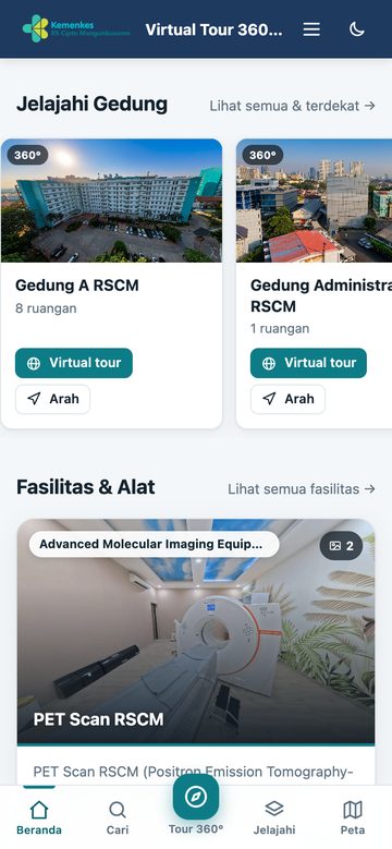 Area di beranda — tampilan ponsel